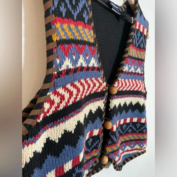 Liz Claiborne LizSport Vintage 90's Western Style Knit Vest, Sz S Petite - Picture 2 of 5